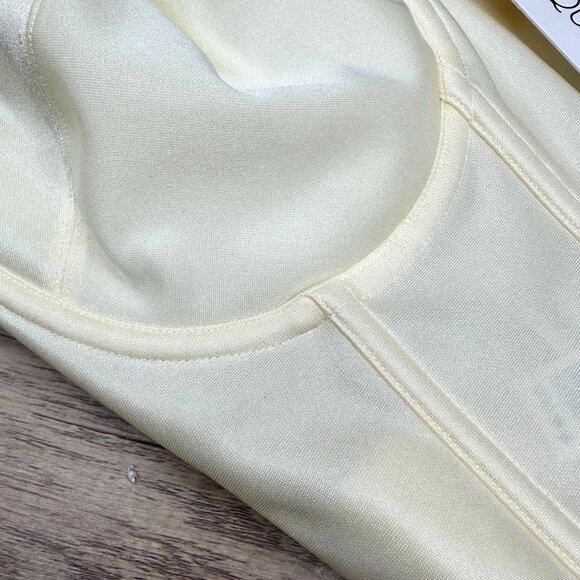 Dominique Intimate Apparel Corset Bra Bustier Womens 40C Cream Strapless Underwi - Picture 7 of 10